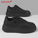 奧康（Aokang）工裝板鞋2026秋輕奢低幫男鞋時(shí)尚防滑透氣純色厚底減震休 墨玉黑 41 標準運動(dòng)鞋碼數