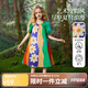 ASK JUNIOR兒童裙子2025夏女童泡泡袖撞色連衣裙度假風(fēng)公主裙 花色  170 