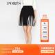 PORTS寶姿  新品女裝簡(jiǎn)約黑白撞色魚(yú)尾裙擺半身裙LA8K250FZX003 黑色混色 S