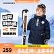 Converse匡威兒童裝25年新款柔軟舒適面包服保暖上衣男女童短款連帽羽絨服 藏青藍 150 充絨量約160g 【建議身高140-152cm】