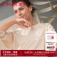 愛慕（Aimer）七夕禮物送女友海藻睡眠衣玻尿酸親膚排汗干爽抗菌防螨女睡衣套裝 七分袖長褲套裝-淺杏色 AM469641 M (165)