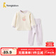童泰（TONGTAI）寶寶套裝秋冬季純棉保暖嬰兒衣服兒童內(nèi)衣男女童上衣高腰褲子 紫色 90