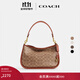 蔻馳（COACH）CARY系列女士經(jīng)典標(biāo)志斜挎包單肩馬鞍包女包 B4/棕黃色 焦糖色(新版）