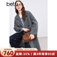 百圖betu女裝冬季新款毛呢外套西裝領羊毛雙面呢大衣女2411T20 灰色 XS