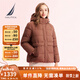 諾帝卡（NAUTICA）【單件直降】秋冬新款舒適保暖可脫卸帽面包款羽絨服女44JO03 蜜棕20C L
