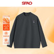 SPAO圓領保暖長袖T恤男女2025冬季抗靜電5A抗菌打底衫SPCX25SG02XY 中灰#SP海軍熊-刺繡車 L
