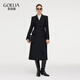 歌莉婭黑色羊毛風(fēng)衣女2025新款秋季穿搭高端中長(cháng)款外套1E9L6E100 00B黑色 M