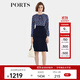 PORTS寶姿修身魚(yú)尾裙秋季新款時(shí)尚印花連衣裙ALD9D012LWP096 丈青混色 L (8)