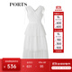 PORTS寶姿春夏新品女裝V-領(lǐng)無(wú)袖中長(cháng)連衣裙SM8D059MLN001 奶白色 S (4)
