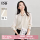 歐莎（OSA）啞光緞面經(jīng)典襯衫女士設計感2025年秋新款職業(yè)面試襯衣高智感穿搭 淺杏色 M