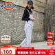 dickies背帶褲 撞色壓線(xiàn)設計 女式寬松工裝長(cháng)褲 背帶褲女DK008093 白色 XS