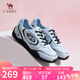 駱駝（CAMEL）【王俊凱同款】月牙2.0德訓(xùn)鞋女運(yùn)動(dòng)休閑鞋 L25S577059C 藍(lán)色 37