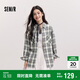 森馬（Semir）[商場(chǎng)同款]長(zhǎng)袖襯衫女中長(zhǎng)款oversize春2025格紋上衣101125105007