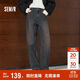 森馬（Semir）牛仔褲女做舊寬松香蕉褲高街2025冬抓毛彎刀褲廢土風(fēng)109725124007