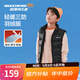 Skechers斯凱奇兒童羽絨背心秋冬季男女童外套羽絨馬甲L424K080/L425K029 碳黑/0018 130 cm