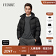 奇安費蘭科 費雷（Gianfranco FERRE）FERRE奢侈品男裝費雷簡(jiǎn)約鴨絨中長(cháng)款連帽羽絨服保暖外套 黑色 50 (175/92A)