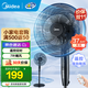 美的（Midea） 電風(fēng)扇家用落地扇智能遙控七葉立式扇 臥室客廳輕音節能大風(fēng)量電扇 【熱銷(xiāo)可調節高度】遙控定時(shí)黑色
