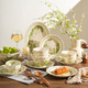 舍里高級感法式釉下彩陶瓷餐具家用高顏值碗碟盤(pán)禮盒喬遷送禮碗盤(pán)28頭