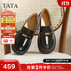 他她（TATA）女鞋2026春季新款黑色樂(lè )福鞋百搭皮鞋厚底豆豆鞋7OLA6AA6 棕色 37