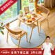 紫葉馬賽陽(yáng)臺桌椅組合小戶(hù)型簡(jiǎn)約休閑布置防曬茶桌看書(shū)喝茶藤椅三件套 原木色 一桌兩椅 電陶爐軟包椅