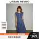 UR2025夏季新款女裝復(fù)古牛仔荷葉邊牛仔連衣裙UWG850114 藍(lán)色1 M