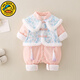 G.DUCKKIDS小黃鴨嬰兒連體衣夾棉新生兒衣服秋冬季保暖國風(fēng)拜年服寶寶薄棉服 滿(mǎn)月周歲禮服-粉色（夾棉） 73cm 建議3-6個(gè)月13-16斤