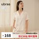ubras新品流光梔子花翻領(lǐng)短袖短褲套裝春夏舒適家居服女睡衣馥芮白L