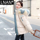 LNAN羽絨棉服女2025新款寬松棉衣減齡小棉襖短款面包服女士外套秋冬 米白色 M 110-125斤
