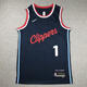 NBA VIBE刺繡 哈登快船球衣25賽季快船1號籃球服美式速干透氣大碼無(wú)袖球服 25款快船1深藍 S 歐美具體可以參考尺碼表（發(fā)S）