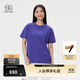 KOLON SPORT/可隆戶外短袖T恤 男女同款落肩寬松印花刺繡夏上衣 LURT5AT502-VI 紫羅蘭色 S 165/88A