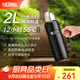 膳魔師（THERMOS）戶(hù)外便捷旅行壺304真空不銹鋼保溫壺露營(yíng)車(chē)載水壺大容量2LSK-2020 黑色 2000ml