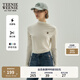 Teenie Weenie【多性能肌底衣】小熊長(zhǎng)袖T恤女秋冬刺繡半高領(lǐng)打底衫女 象牙白 M (165)