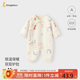 童泰（TONGTAI）嬰兒連體衣秋冬季純棉保暖新生兒衣服寶寶蝴蝶哈衣爬服黃色59cm
