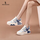 奢馳路易（SECHILOUIS）2024秋季新款板鞋女款時(shí)尚透氣網(wǎng)面運動(dòng)鞋氣質(zhì)百搭休閑厚底帆布鞋 米蘭(主圖款) 35 (225mm)