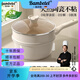 BAMBETEL班貝特德國品牌陶瓷奶鍋不粘鍋寶寶專用輔食鍋煎煮蒸一體湯鍋煮面 湯鍋+琺瑯蒸格適用2-4人 24cm