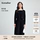 珂萊蒂爾Koradior秋款香風(fēng)氣質(zhì)修身真兩件套連衣裙女優(yōu)雅小黑裙 暗群青色 S