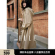 ELLE法式高級(jí)感拼接撞色連帽風(fēng)衣外套女2025春季新款中長(zhǎng)款上衣 卡其 M