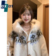 DXOT2025費爾島牛角扣毛領(lǐng)連帽毛衣外套女秋冬感復古慵懶寬松針織開(kāi)衫 米白色 L 建議105-115斤