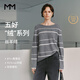 麥檬MM絲羊絨條紋慵懶休閑針織衫毛衣上衣秋冬5GA934761 花灰5GA934761 S