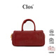 CLOS原創(chuàng  )ModBow復古保齡球包植鞣頭層小牛皮手提包手拎包斜挎包包 植鞣紅 小包