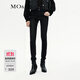 MO&Co.牛仔褲設計感復古腰封高腰修身洗磨黑色小腳褲搖滾摩安珂 牛仔黑色 XS 25