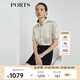 PORTS寶姿 商場同款新品女裝氣質(zhì)光面短袖襯衫LL8B125GWP001 沙駝色 L (8)