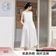 紫涵（ZIHAN）紫涵白色背心連衣裙女2025秋季新款簡(jiǎn)約韓系松弛感腰間抽褶a字裙 白色 L