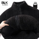 班尼路（Baleno）S&K系列外套女裝開(kāi)衫上衣2026冬季新款舒棉絨保暖重磅時(shí)尚長(cháng)袖1.1 黑#純色 【柔軟親膚】 XL