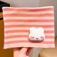 語(yǔ)嬉兒童卡通圍巾秋冬款女童條紋卡通圍脖男童護臉?lè )里L(fēng)冬季保暖護脖套 1#粉色條紋兔 3-12歲