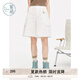 紫涵（ZIHAN）紫涵白色工裝五分褲女2025夏季新款簡約百搭時(shí)尚休閑寬松闊腿短褲 白色 XS