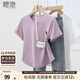 她池正肩T恤2025春夏新款女裝簡(jiǎn)約小狗刺繡短袖圓領(lǐng)上衣