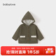 babylove嬰幼兒秋冬外套夾棉保暖寶寶燈芯絨連帽上衣小童外出防寒服 茶綠 90