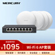 水星（MERCURY）吸頂AP全屋WiFi6套裝 AX1500M家用企業(yè)千兆組網(wǎng)路由  8口一體機*1+1500GP吸頂AP*4 （1拖4套裝）