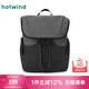 熱風(fēng)（Hotwind）男士背包2025年春季新款休閑翻蓋雙肩包大容量商務(wù)通勤電腦包 72黑灰 F